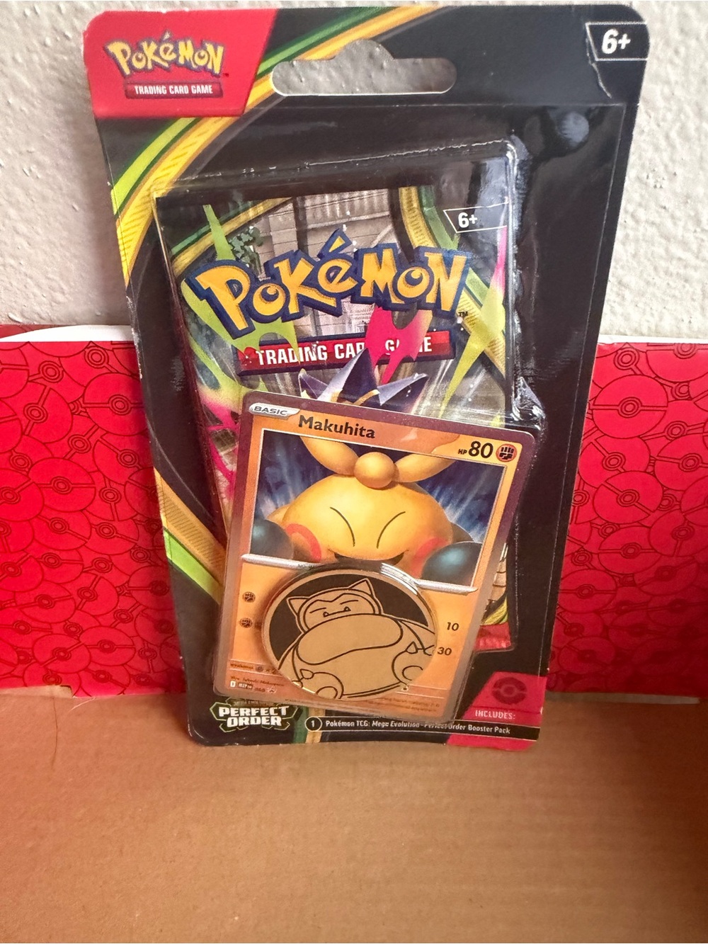 Pokemon TCG Perfect Order Makuhita Blister - 1 Pack + Promo Card + Snorlax Coin